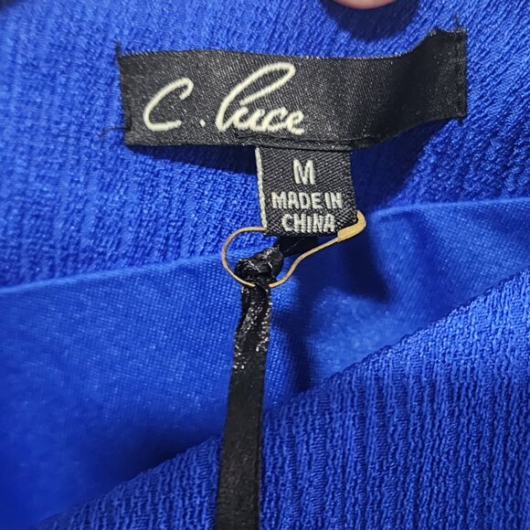 Women's One Shoulder Asymmetrical Top Blue Color Size Medium Special Occasions - Picture 3 of 8